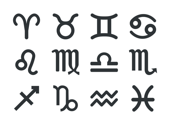 Set of astrological signs.