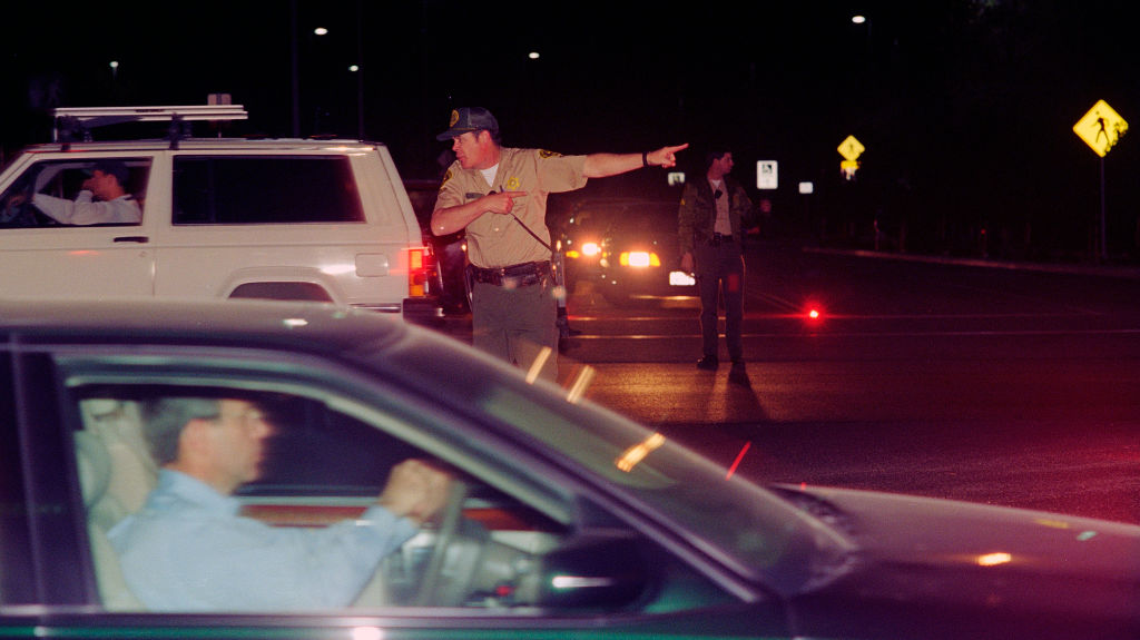 Sheriff Deputies Direct Traffic After Northridge Earthquake