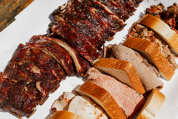 Saint Louis style barbecue meat