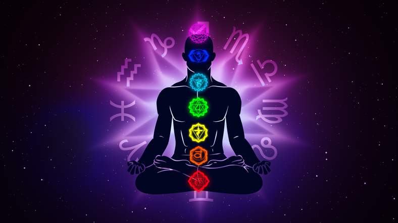 Seven meditation chakras in the human body