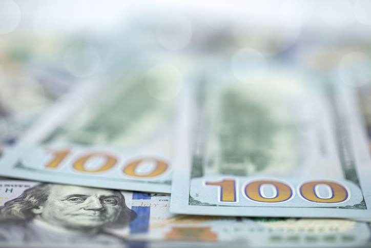 $100 banknotes close-up
