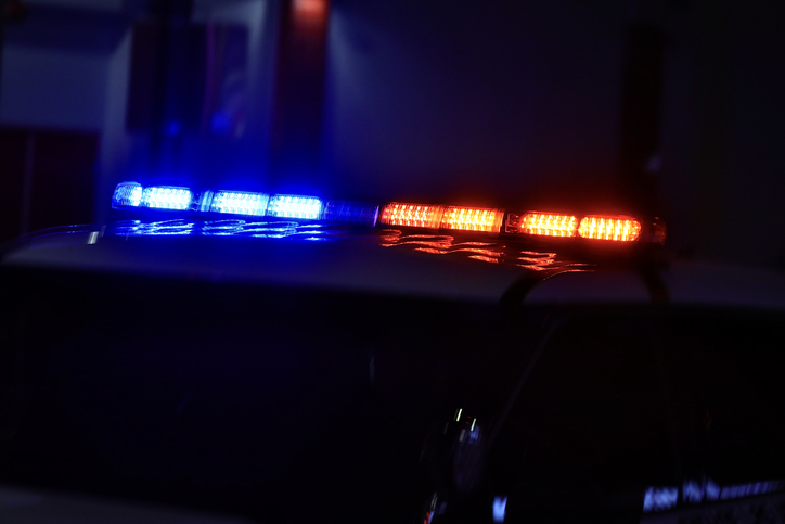 Police car - crime event in the news concept