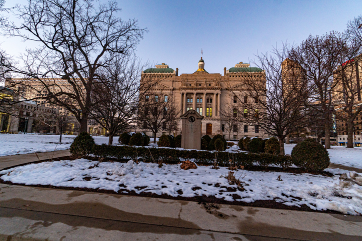 Indiana State Capitol Building at Night - Indianapolis, IN