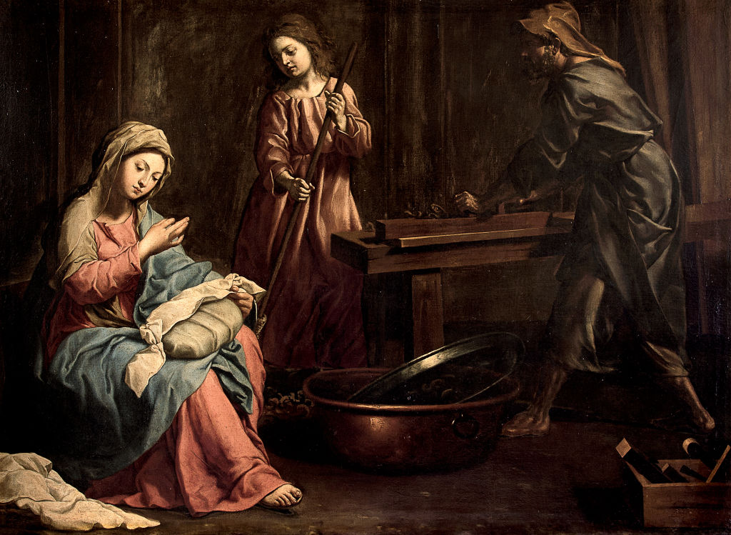 Holy family at work