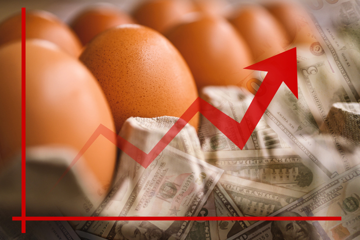 Egg Prices and Inflation with Red Arrows