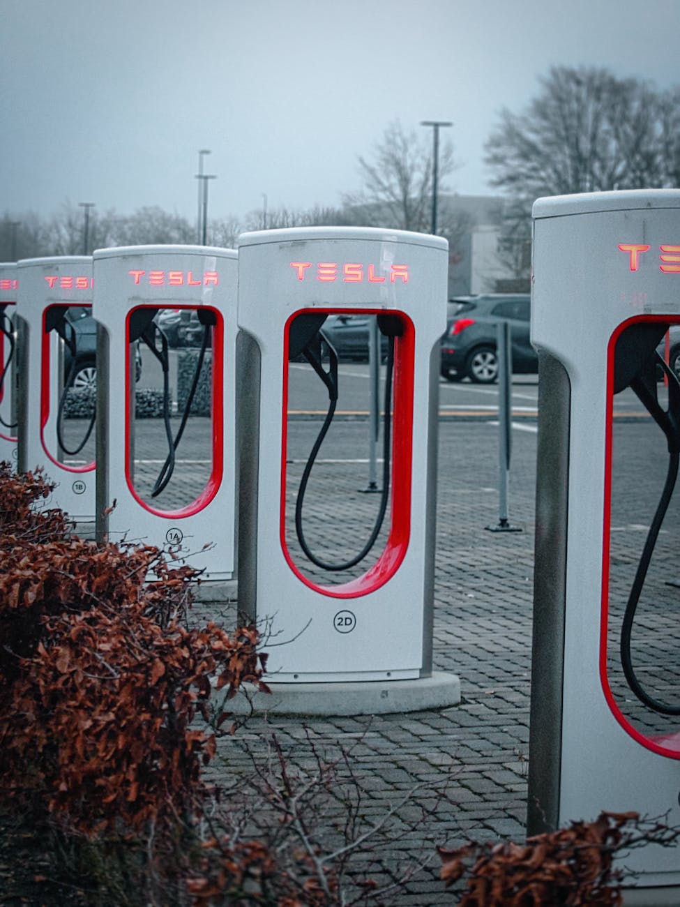 tesla charging stations in urban setting
