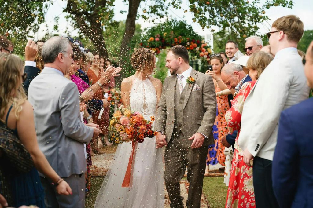 outdoor wedding ceremony in england
