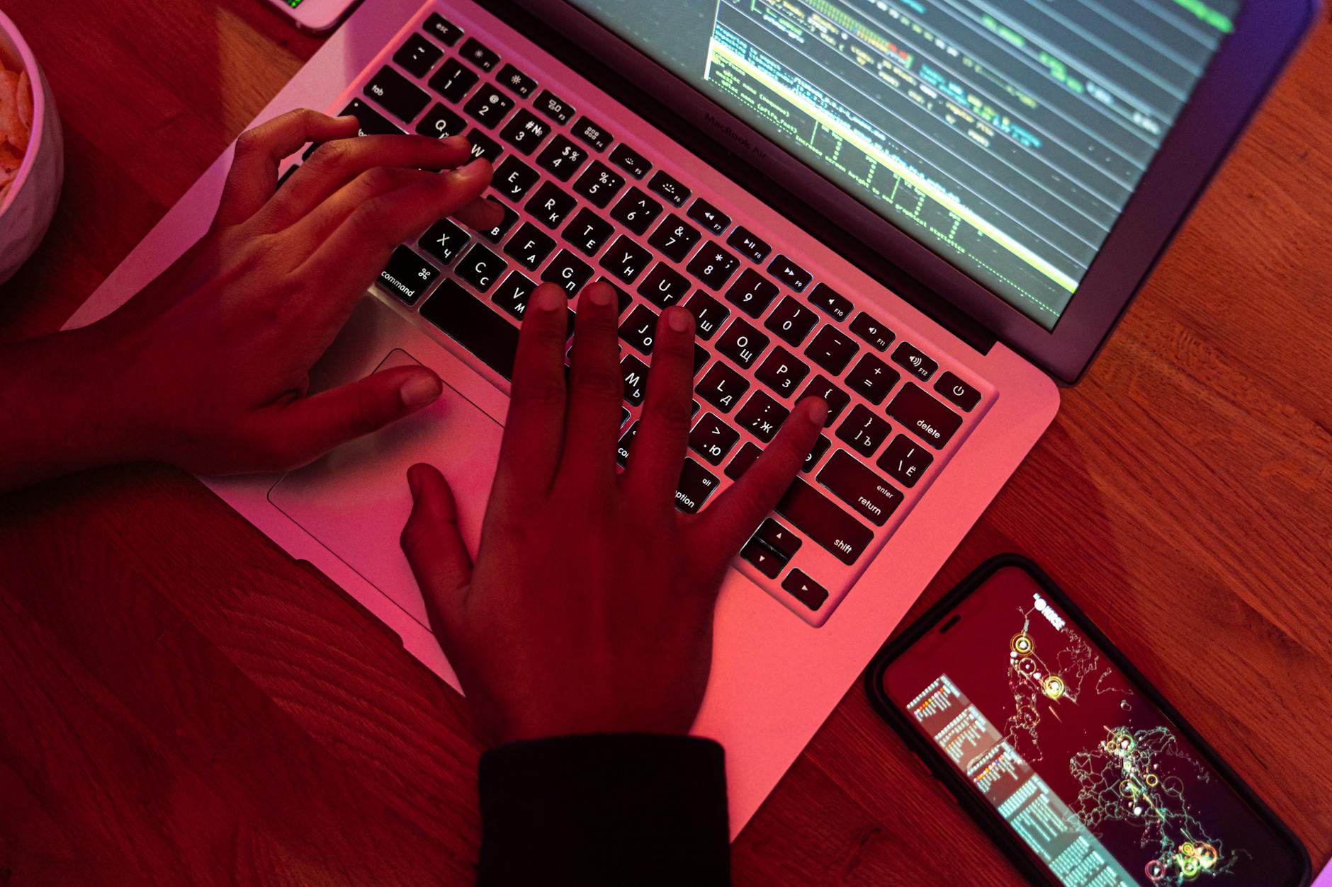 close up shot of a person using a laptop