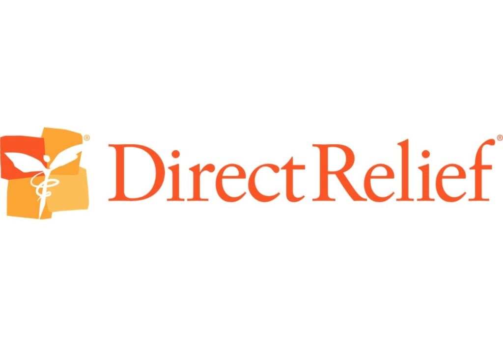 Direct Relief logo in orange and yellow colors.